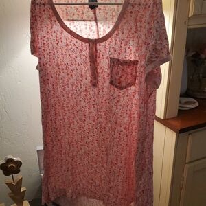 Jane and Bleecker Coral Pink Pj Shirt ..